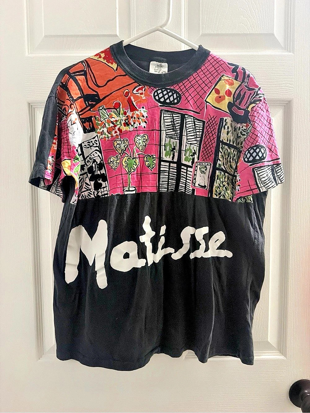 Vintage 90s Brazilian T's Matisse Art T-Shirt All Over Print Black XL